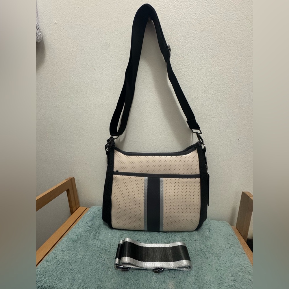 Haute Shore cream and gray Crossbody Bag